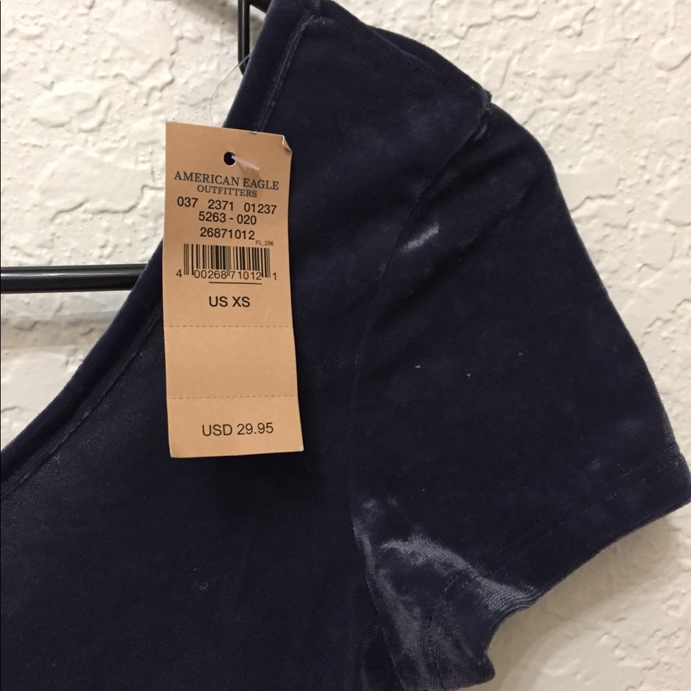NAVY CRUSHED VELVET BODYSUIT